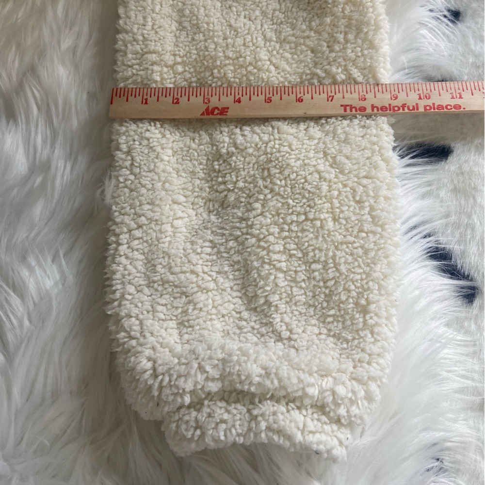 Women's Sz L White Soft Sherpa Fleece Jacket - Picture 13 of 13